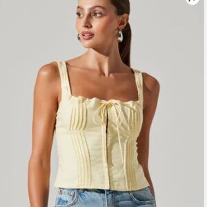 ASTR raeni square neck coreset top lemon S